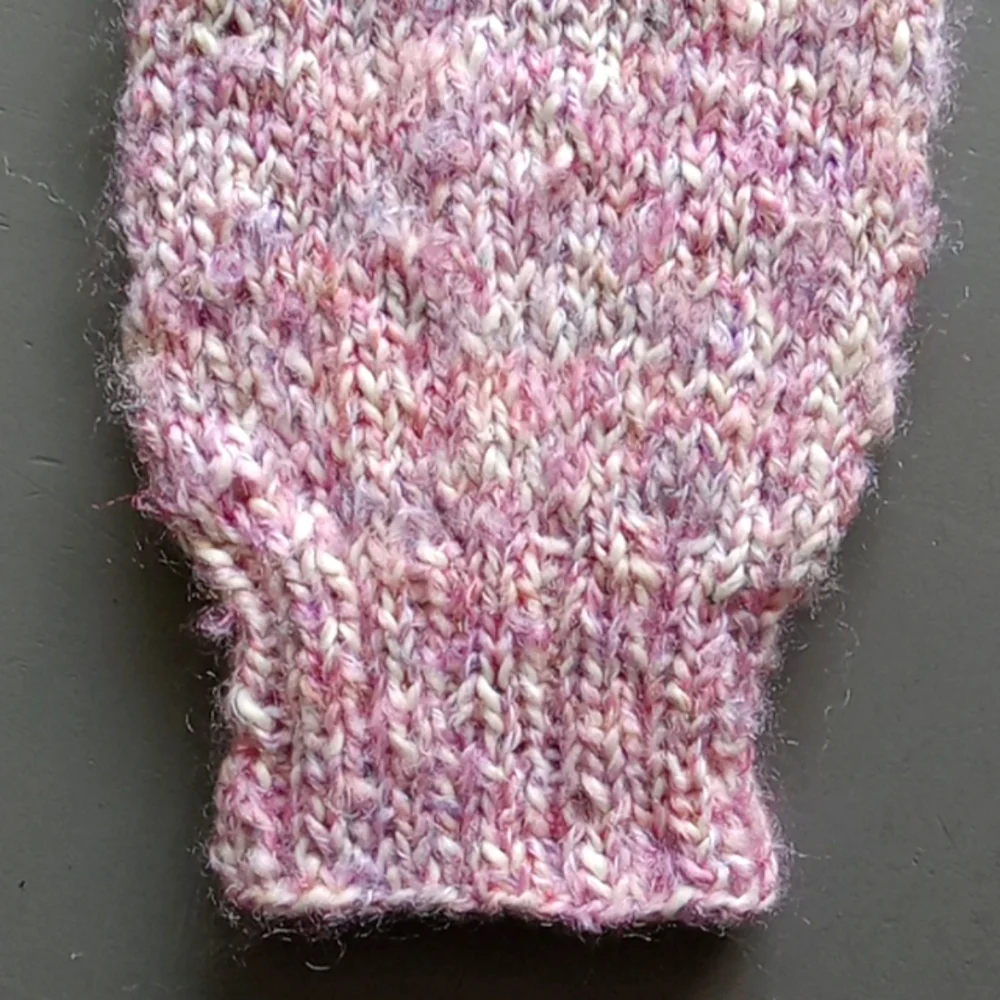 Handmade Handknit Light Pink Cotton Blend Baby Jogger Pants 3-6M